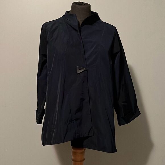 Sun Kim Women's Black Nylon Blazer Jacket - Picture 1 of 9